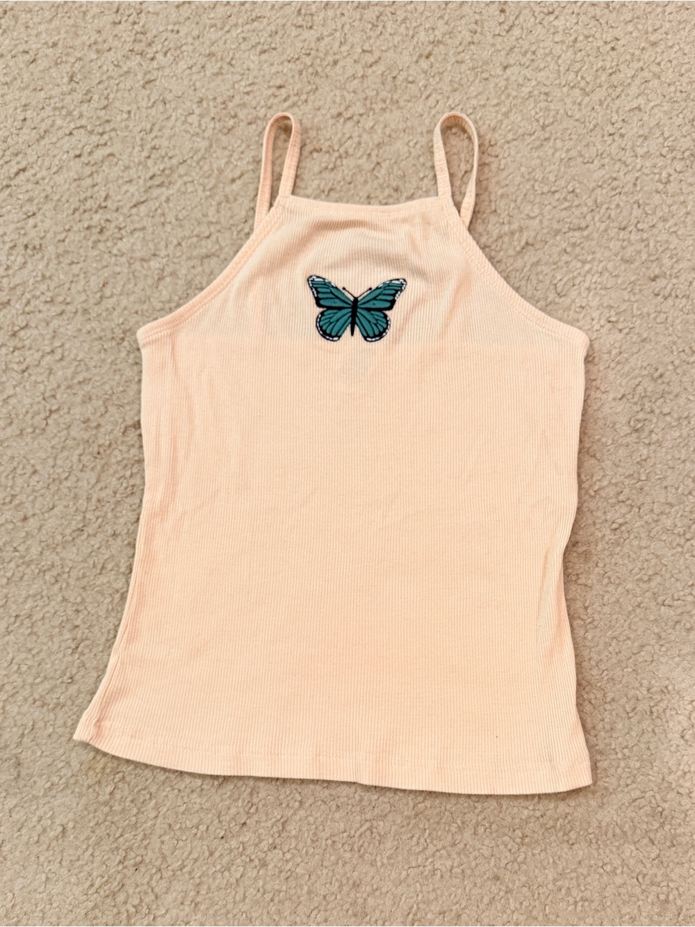Melrose and Market Butterfly Tank Top in Beige Size L (10/12) Like New